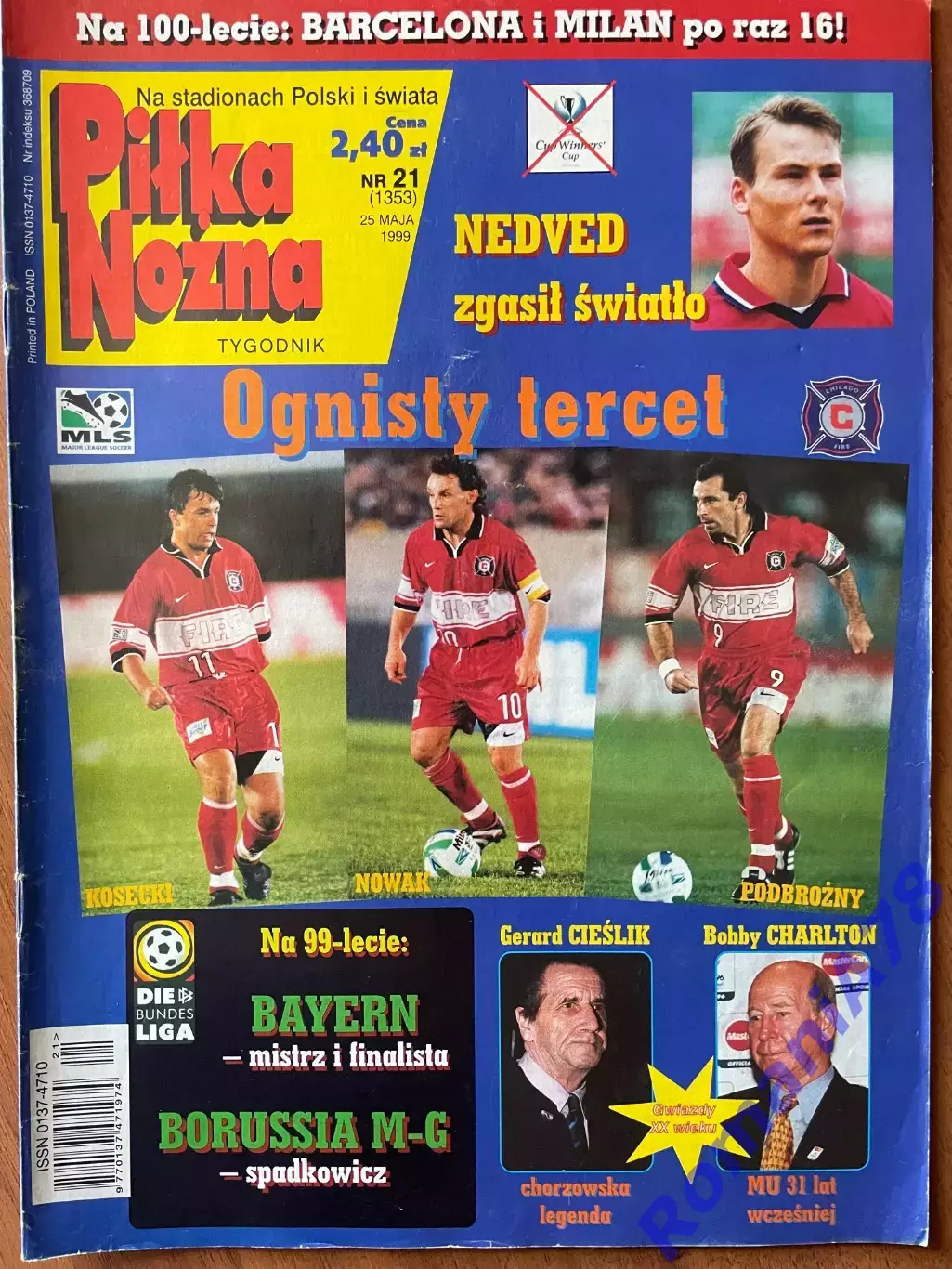 Журнал. Футбол Pilka Nozna N21/1999 Постер Маттеус.