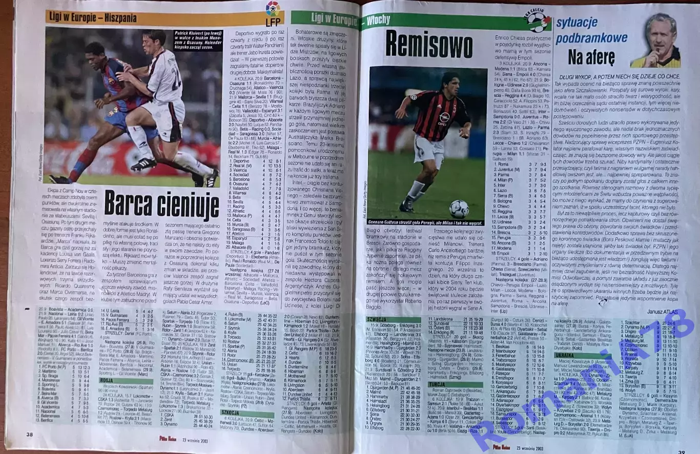 Журнал. Футбол Pilka Nozna N38/2003 Постер Реал 2
