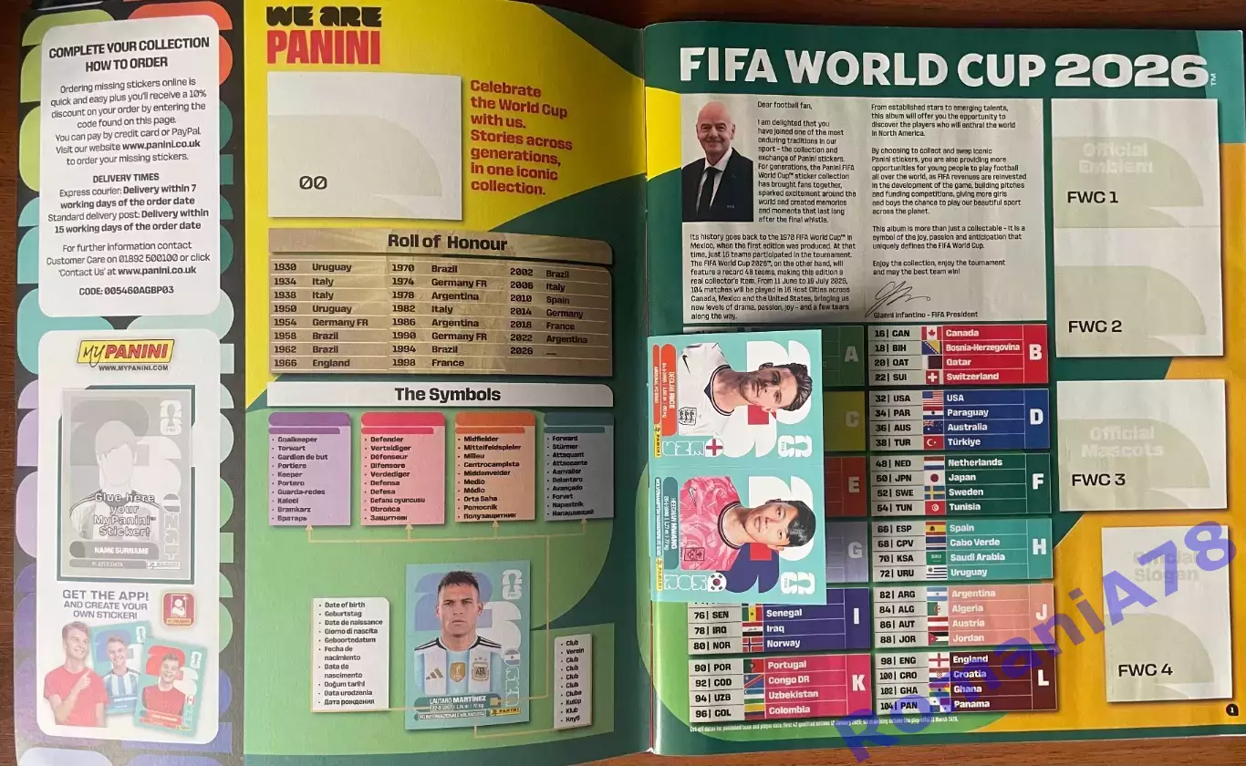 Футбол.Альбом.Чемпіонат Світу 2026 Panini Порожній альбом. 1