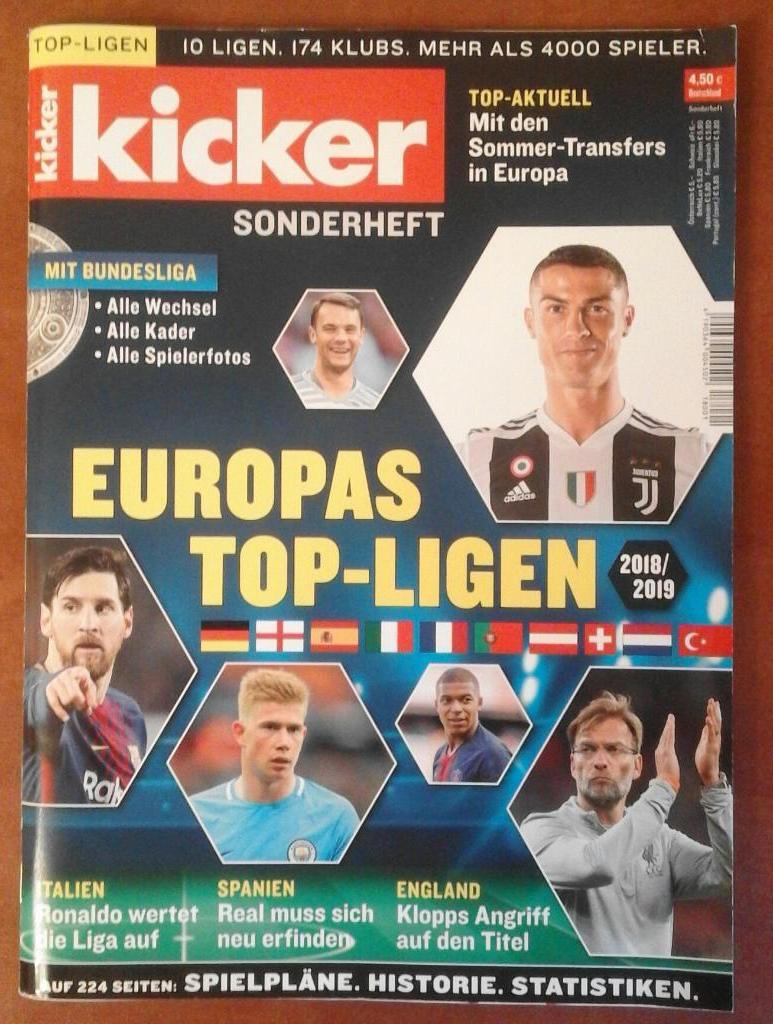 Kicker (спецвипуск) Europas top- ligen Бундесліга 2018-19 Кікер