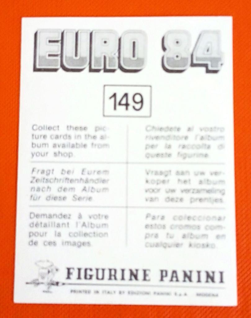 PANINI Чемпионат Европы 1984 1