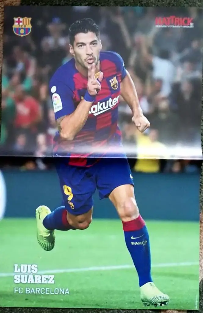 Двусторонний постер из журнала Hattrick/Чехия/Суарес/Дембел е