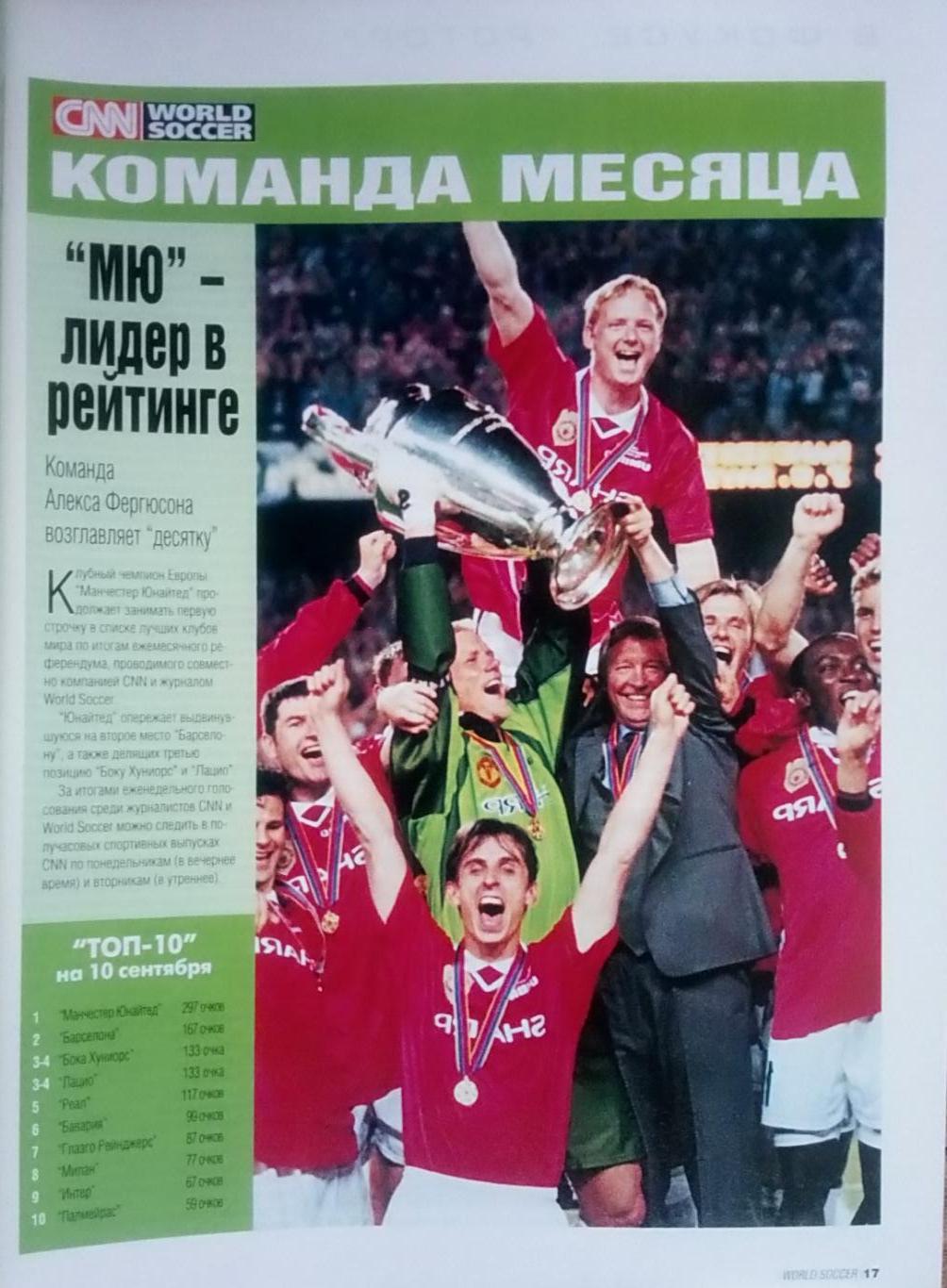 Футбол. Журнал. World Soccer. Жовтень 1999.Постери. 5
