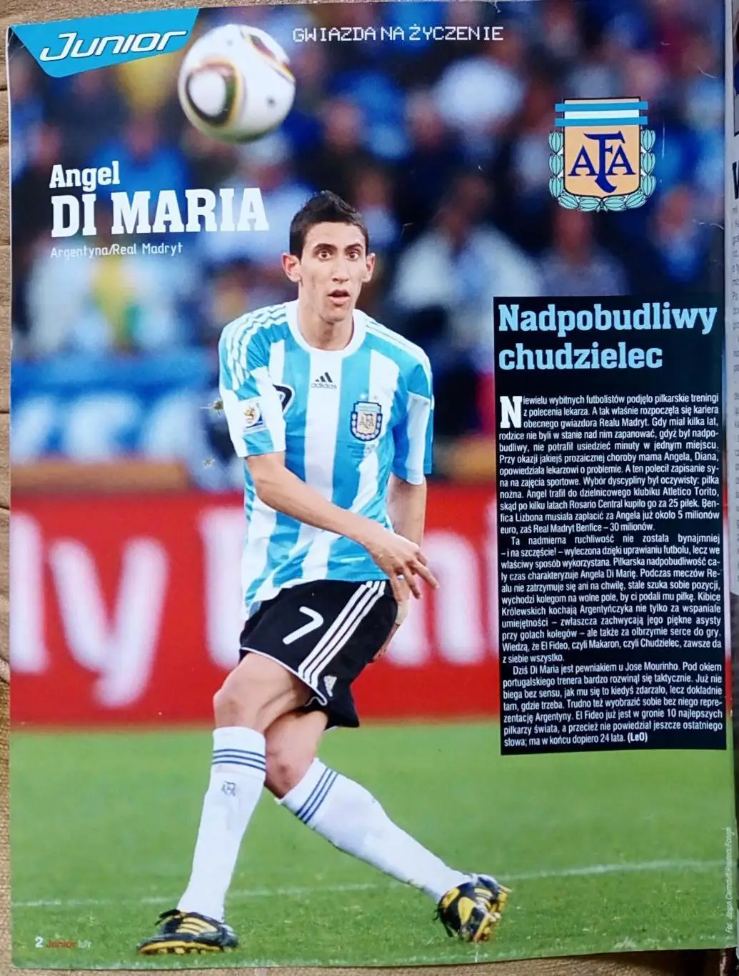 Журнал. Футбол. Pilka Nozna Plus N2/2012.Постер Мессі, Ді Марія. 1