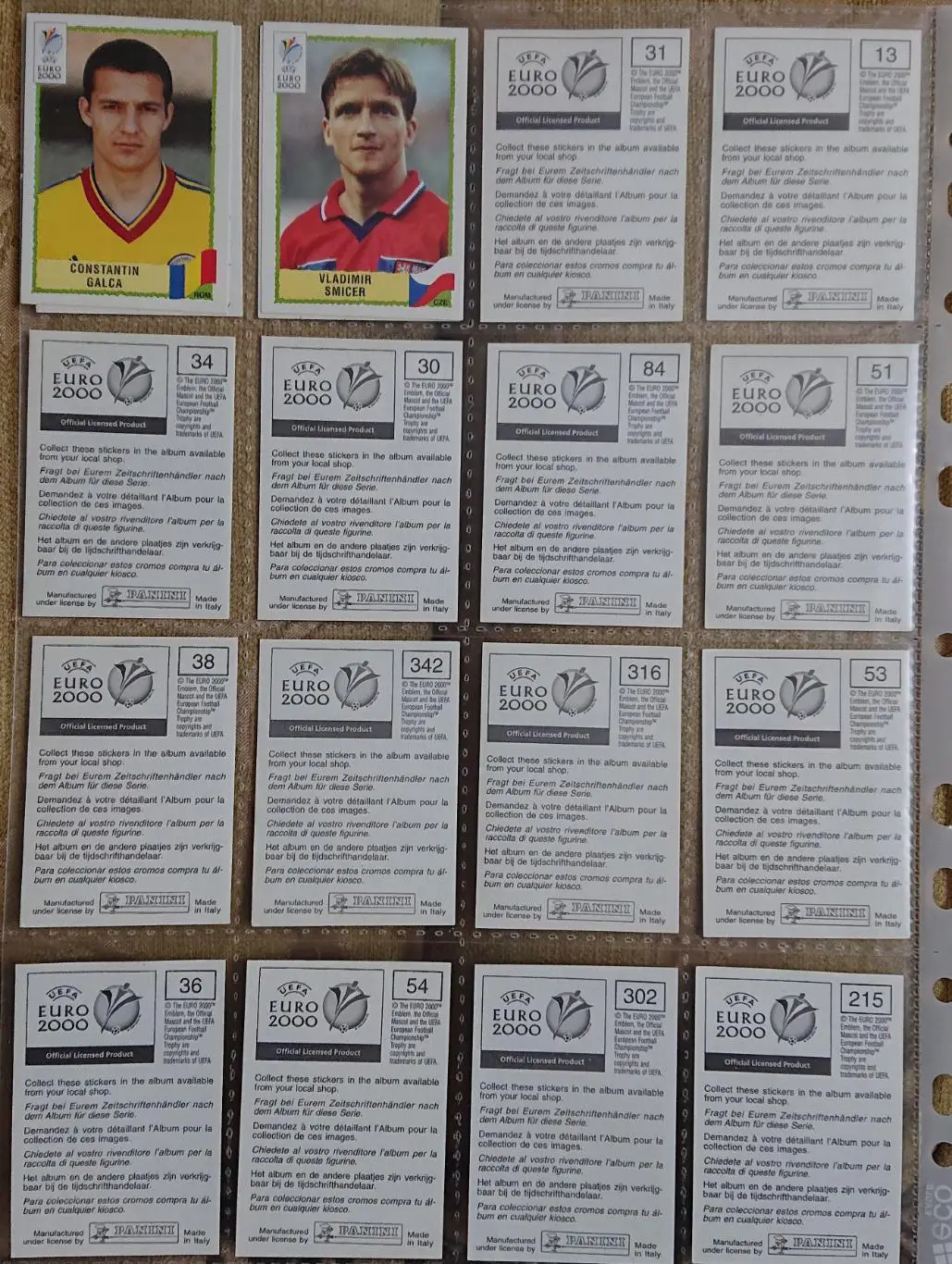 Футбол.Наклейки.Panini.Чемпі онат Європи-2000.Поштучно. 2