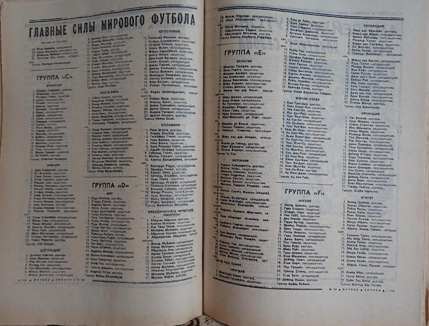 Футбол -Хокей.Підшивка за 1990 рік.1-52 номер. 1