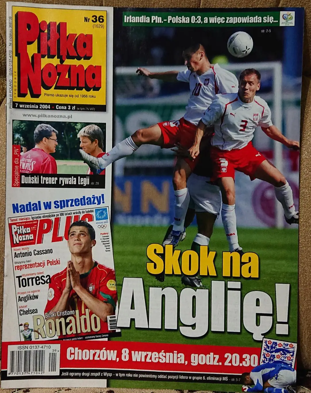 Журнал. Футбол Pilka Nozna N36/2004. Постер Валенсія.