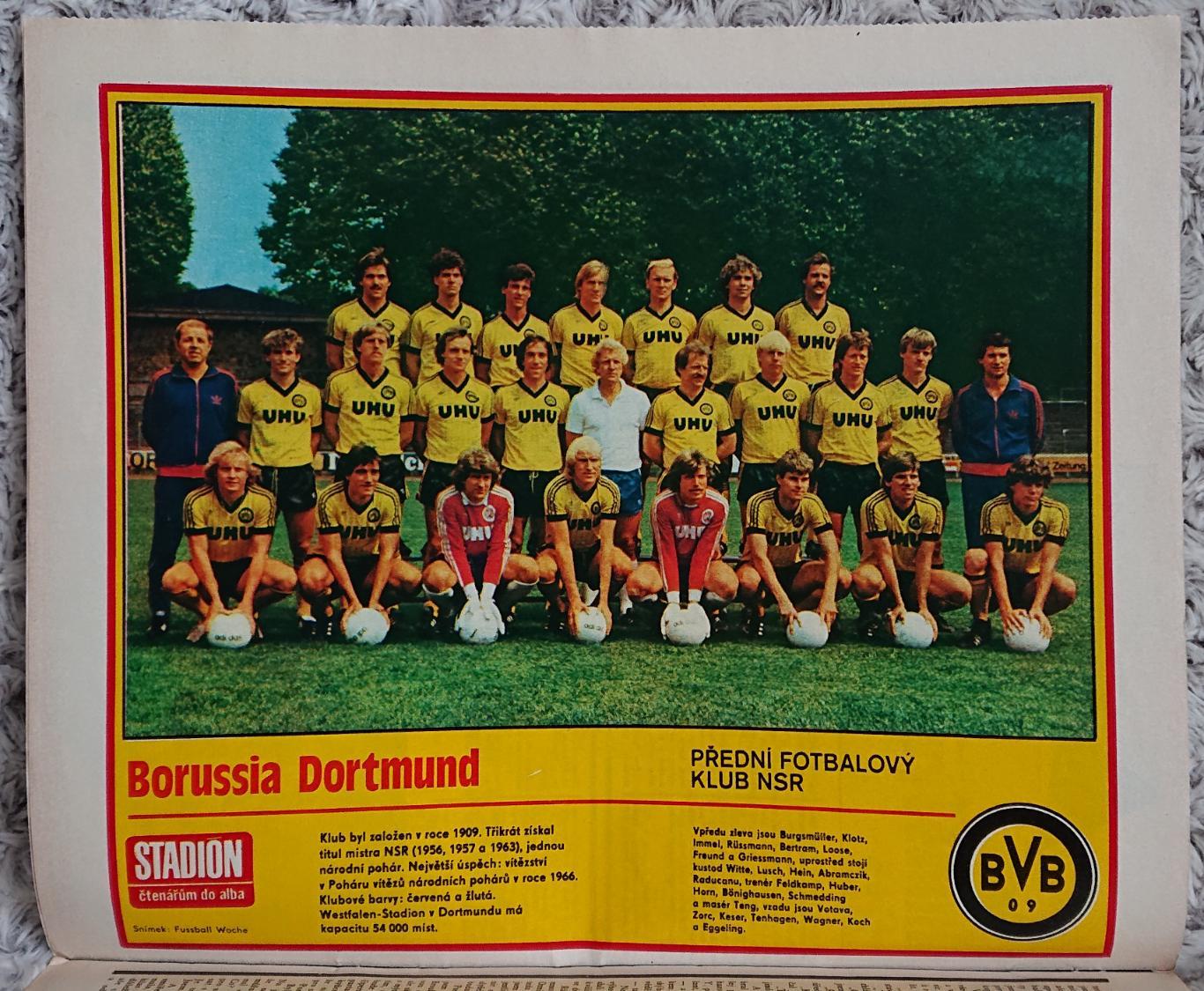 Футбол. Журнал. Stadion /Стадіон. N11/1983 Постер Боруссія. 1