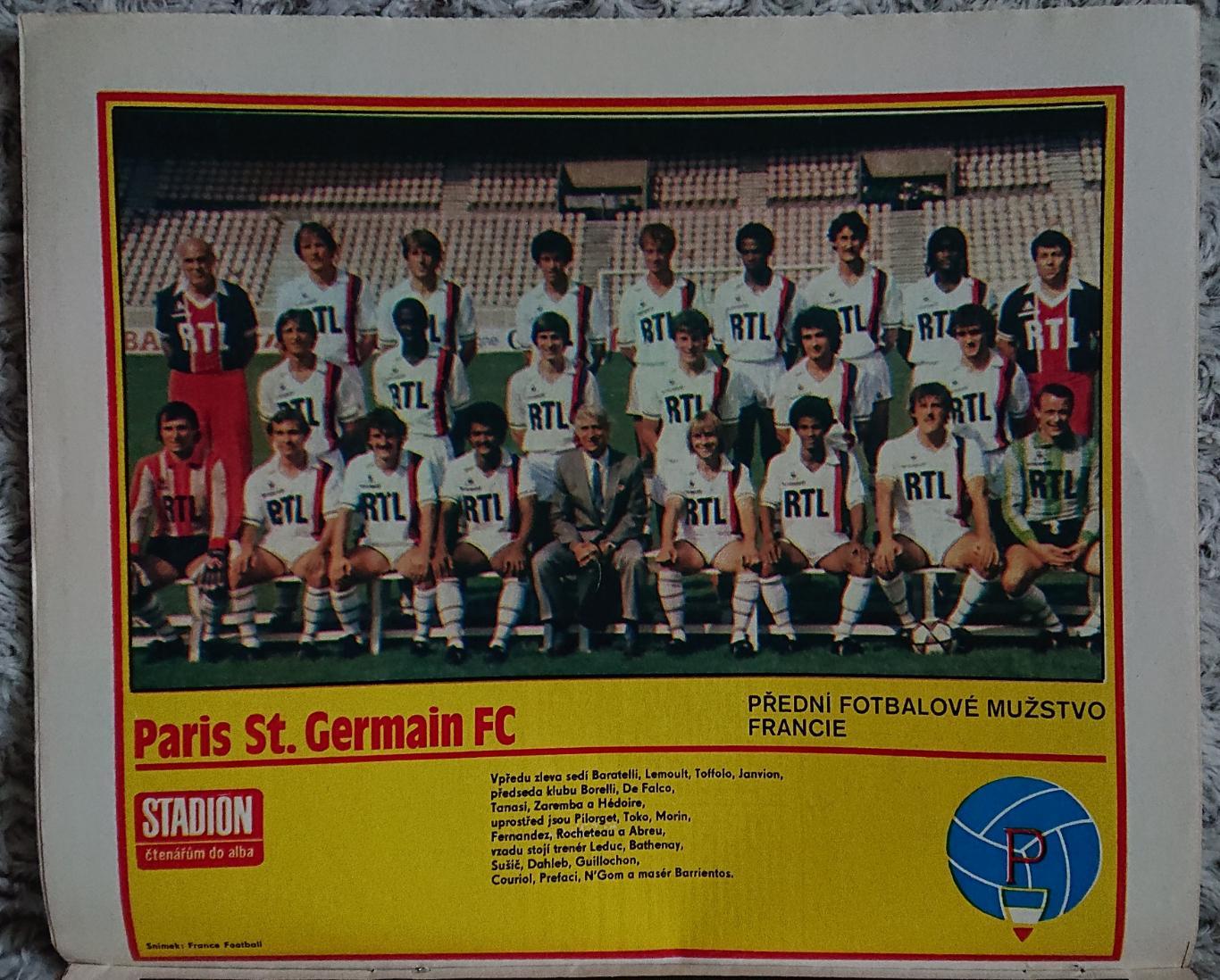 Футбол. Журнал. Stadion /Стадіон. N26/1984 Постер ПСЖ 1