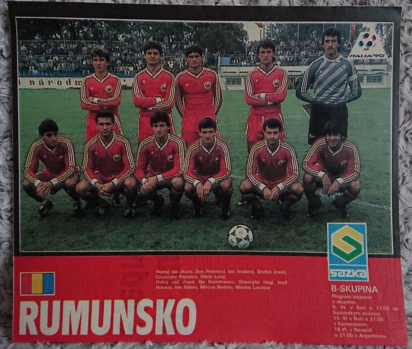 Футбол. Постер із журнала Start/Старт Румунія