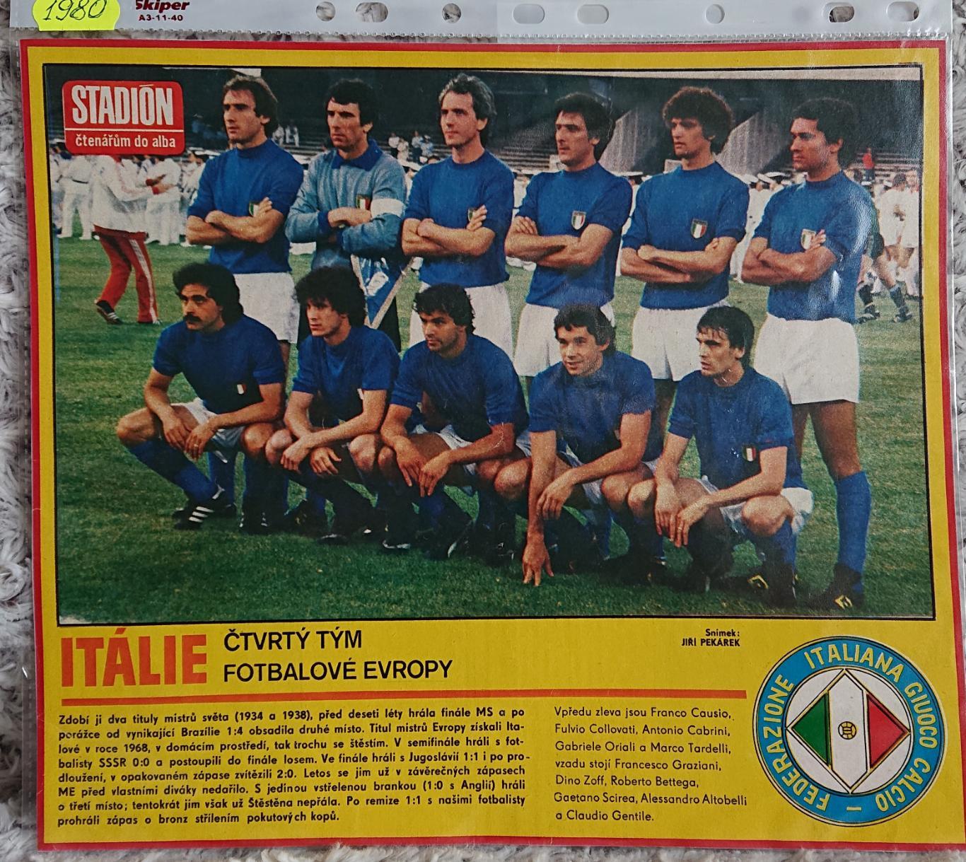 Футбол. Постер з журналу Стадіон. /Stadion Італія