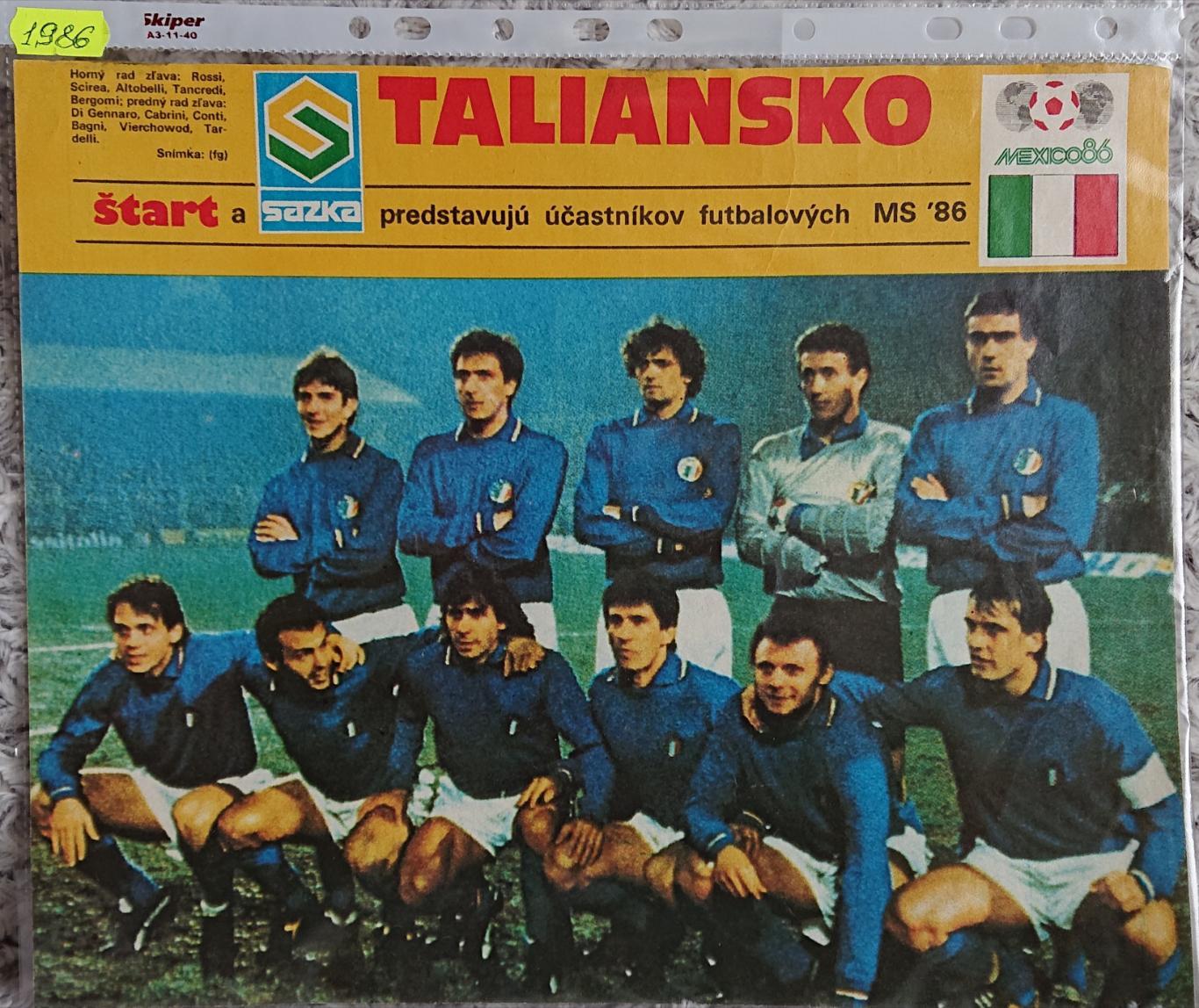 Футбол. Постер з журналу Старт. /Start Італія