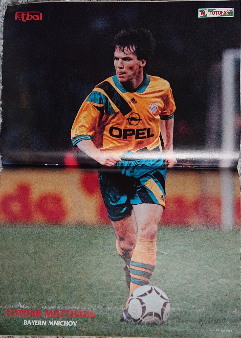 Футбол.Fotbal N1/1994Чехія.Постер Маттеус,Vyber. 1