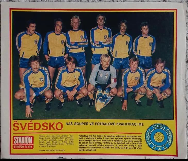 Футбол. Постер зжурналу Стадіон. /Stadion Швеція