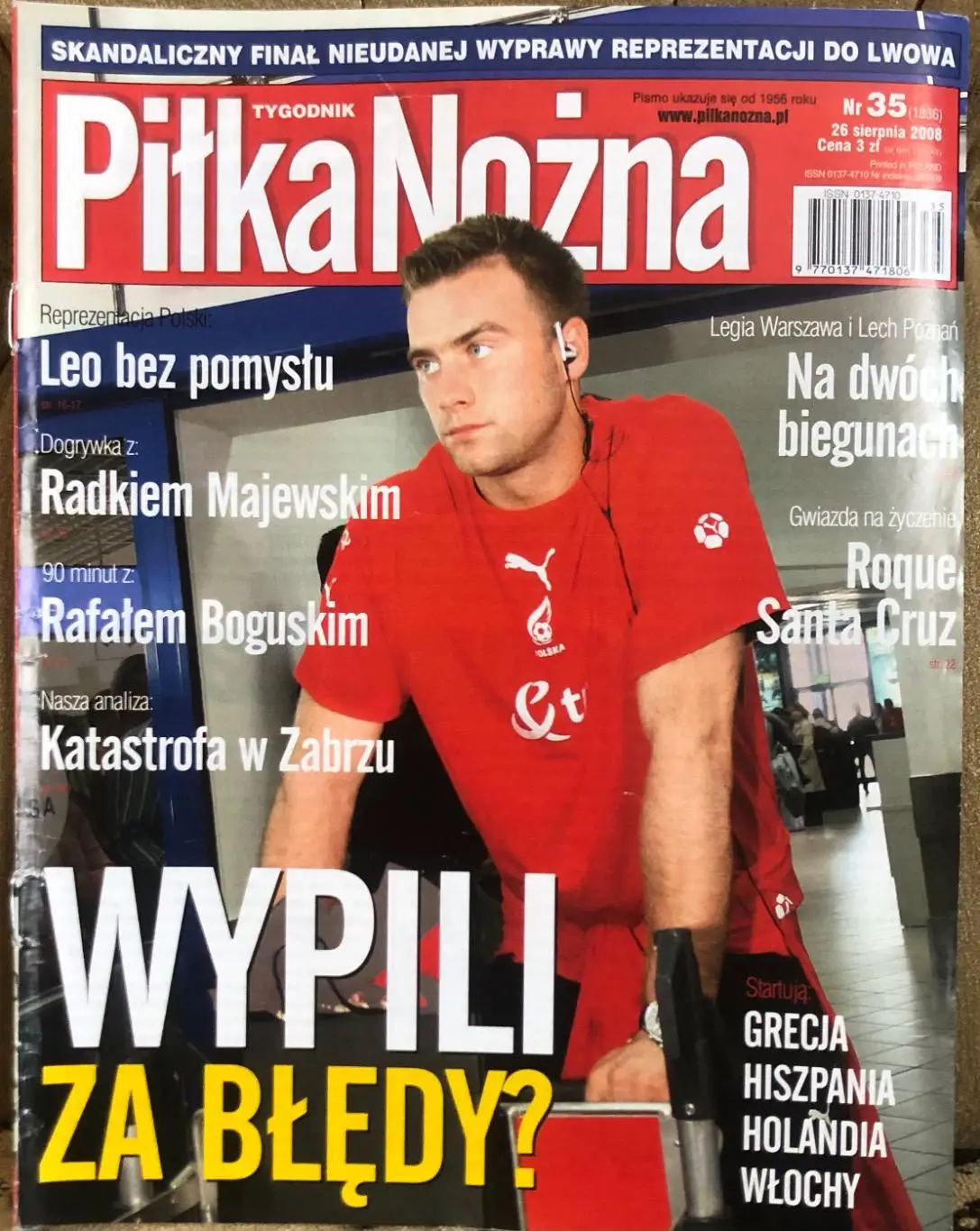 Журнал. Футбол Pilka Nozna N35/2008.Постер Санта Круз