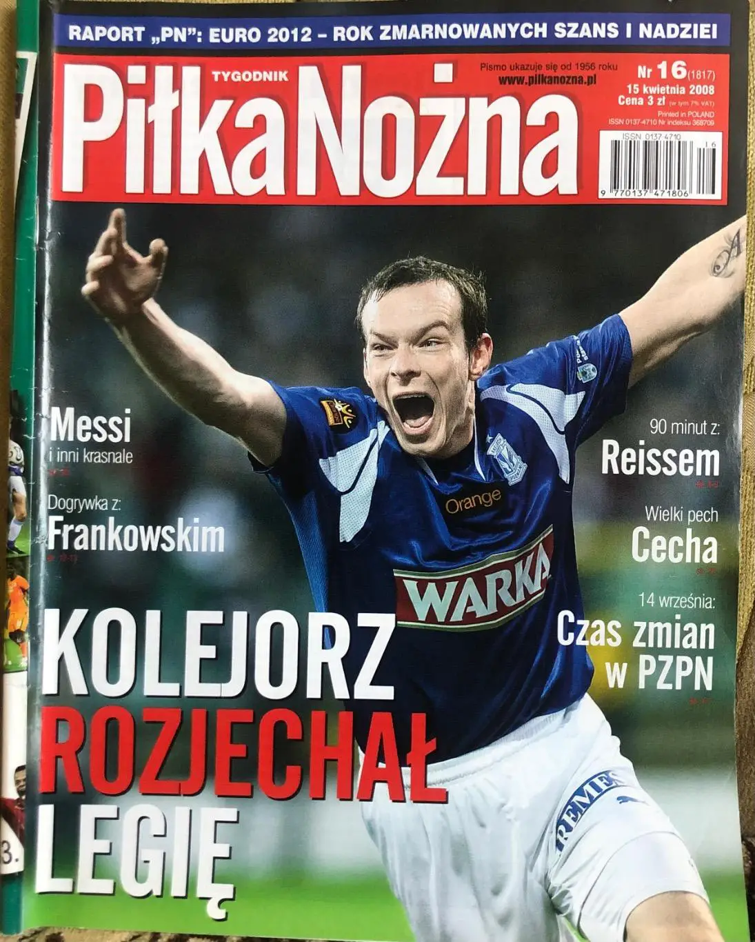 Журнал. Футбол Pilka Nozna N16/2008.Постер Тоні