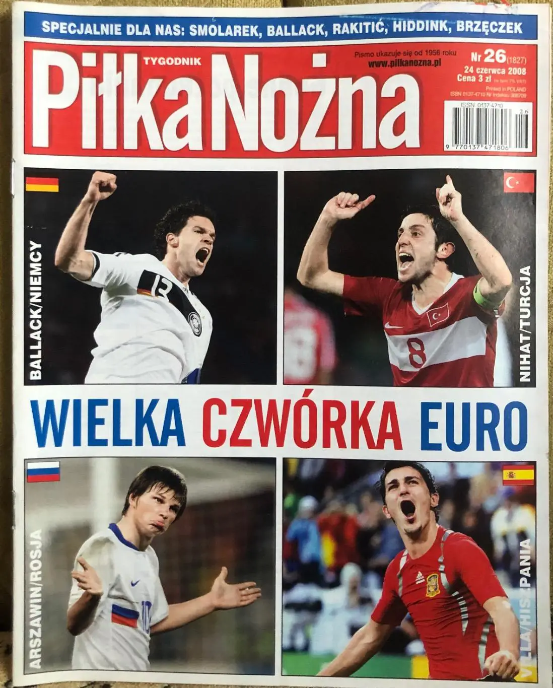 Журнал. Футбол Pilka Nozna N26/2008.Постер Вілья