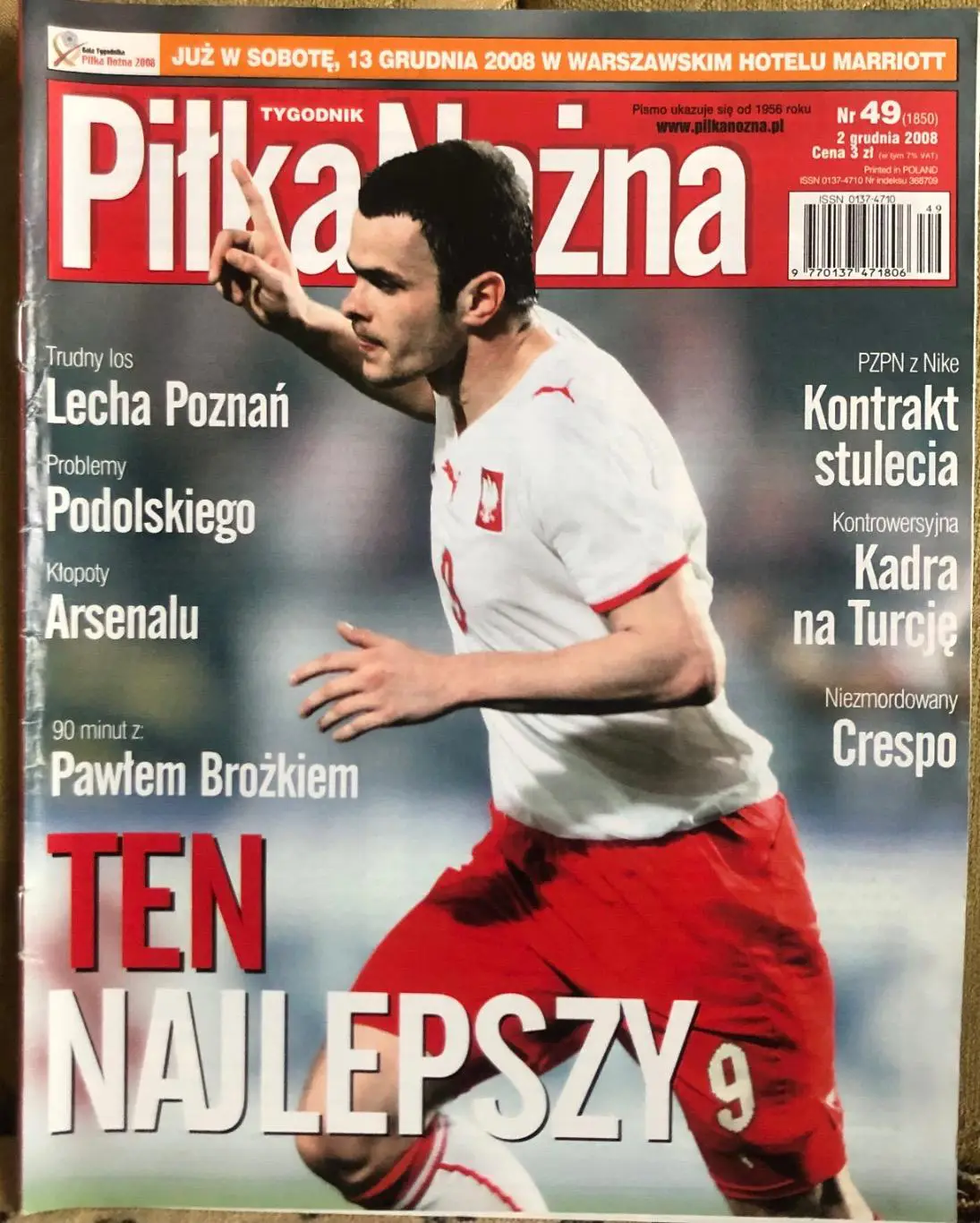 Журнал. Футбол Pilka Nozna N49/2008.Постер Кущак
