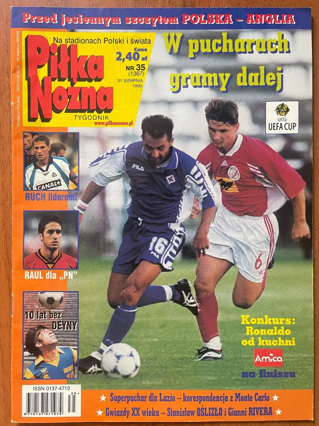 Журнал. Футбол Pilka Nozna N35/1999 Постер Клос,Тшецяк.