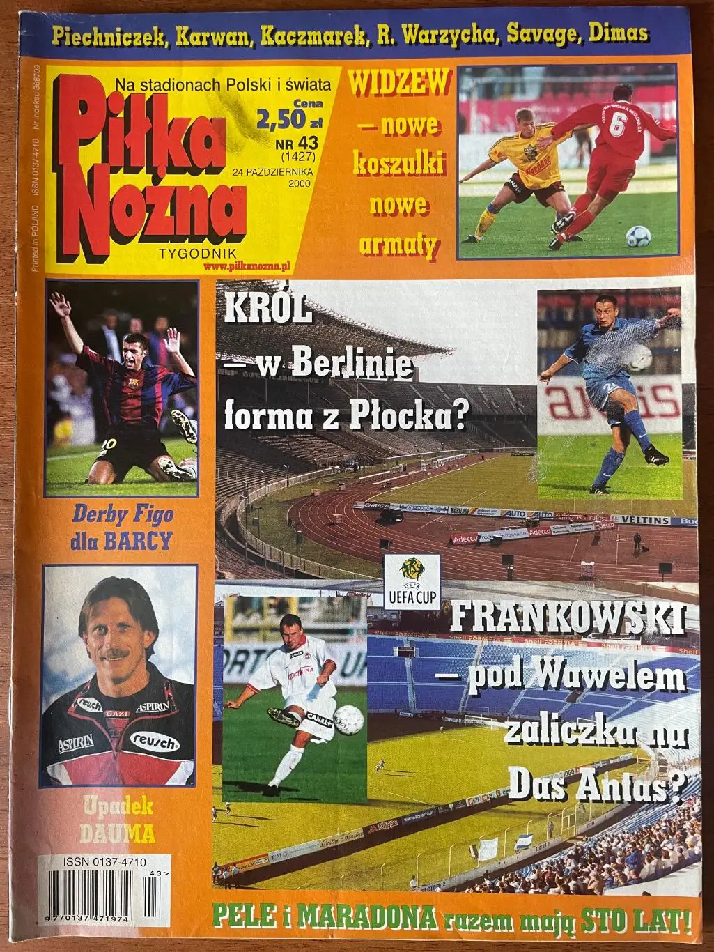 Журнал. Футбол Pilka Nozna N43/ 2000.Постер Валенсія,Діда,Дудек.