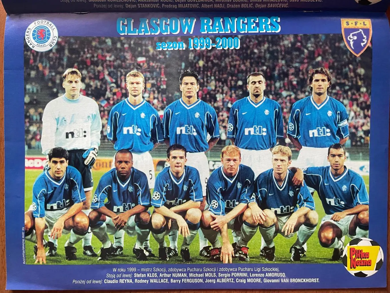 Журнал. Футбол Pilka Nozna N4/ 2000.Постер Русенборг,Глазго Рейндж.,Югославія. 2