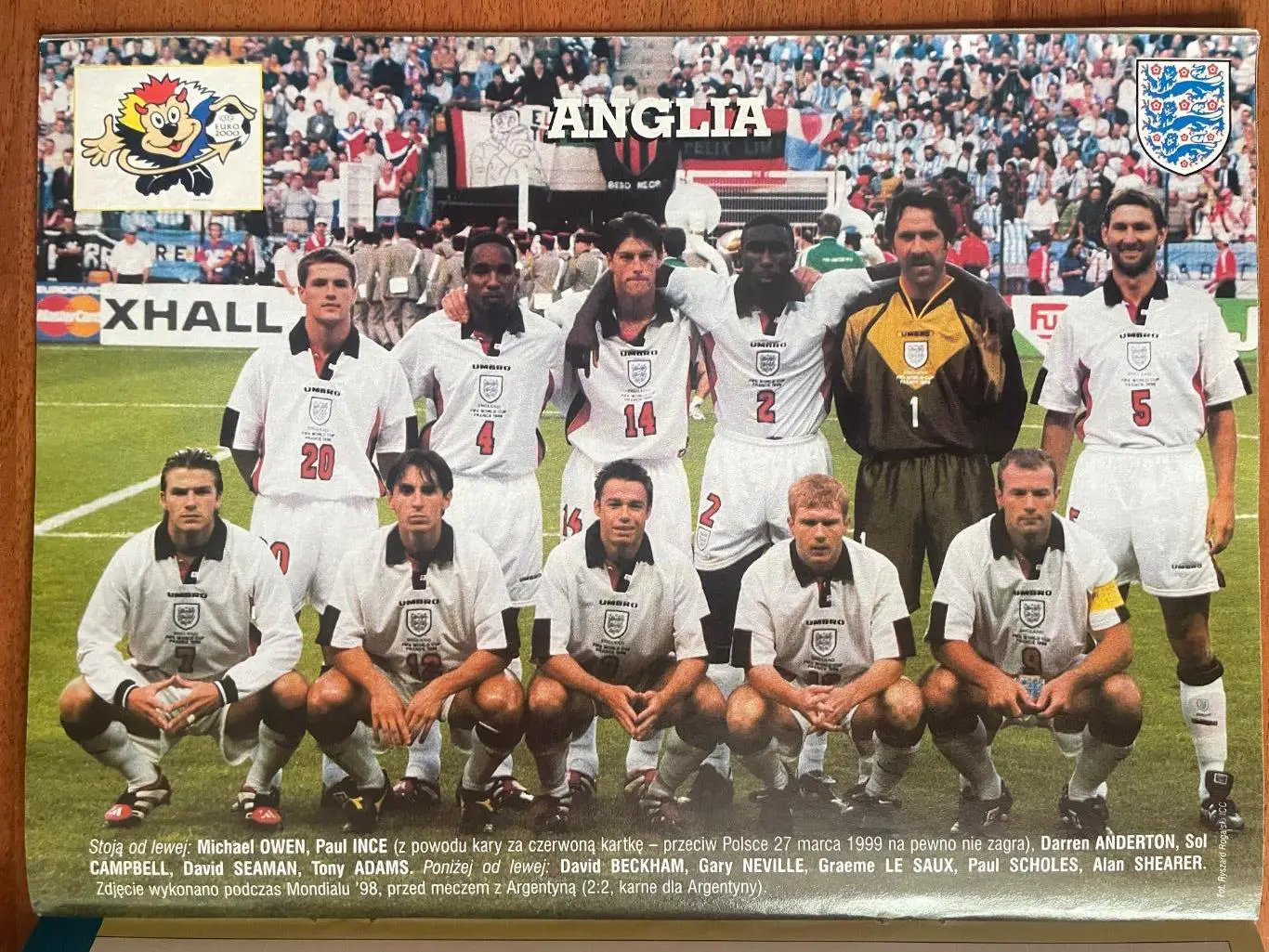 Журнал. Футбол Pilka Nozna N12/1999 Постер Англія,Польща,Швеція,Бекхем. 2