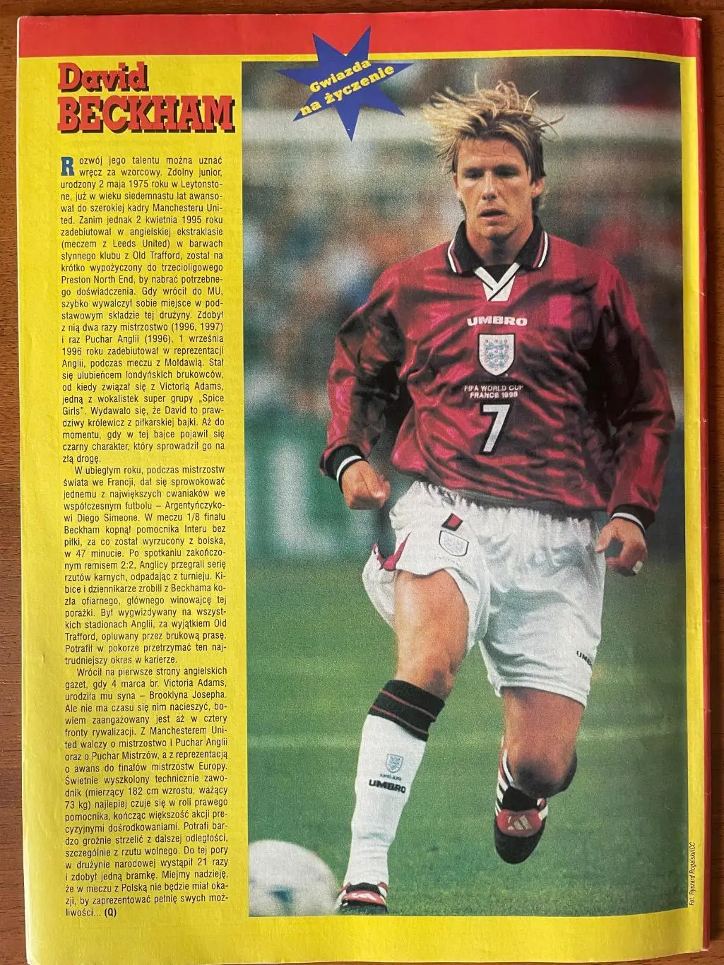Журнал. Футбол Pilka Nozna N12/1999 Постер Англія,Польща,Швеція,Бекхем. 5