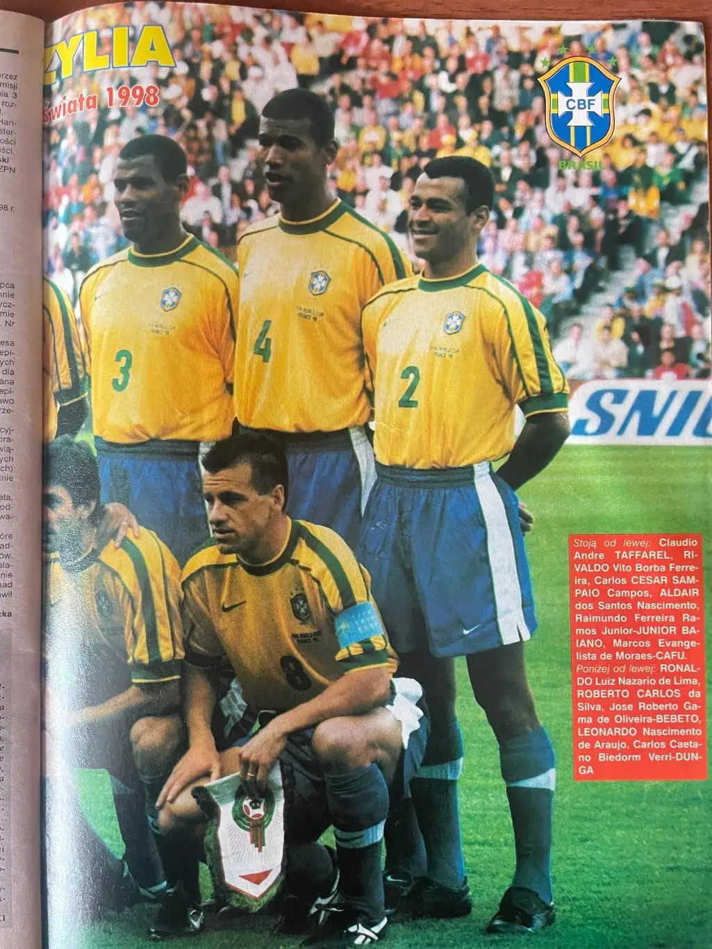 Журнал. Футбол Pilka Nozna N50/1998 Постер Бразилія,Каннаваро,Де Ла Пенья. 5