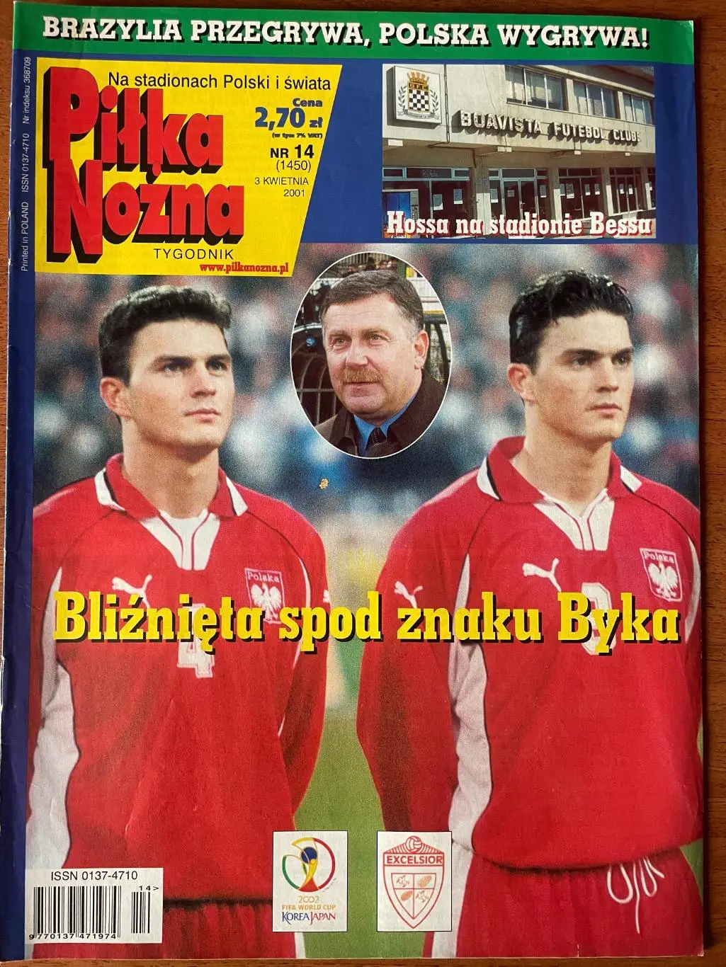 Журнал. Футбол Pilka Nozna N14/2001.Постер Польща,Луіс Енріке,Санчес.