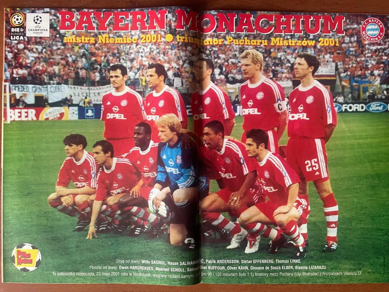 Журнал. Футбол Pilka Nozna N22/2001.Постер Баварія. 1