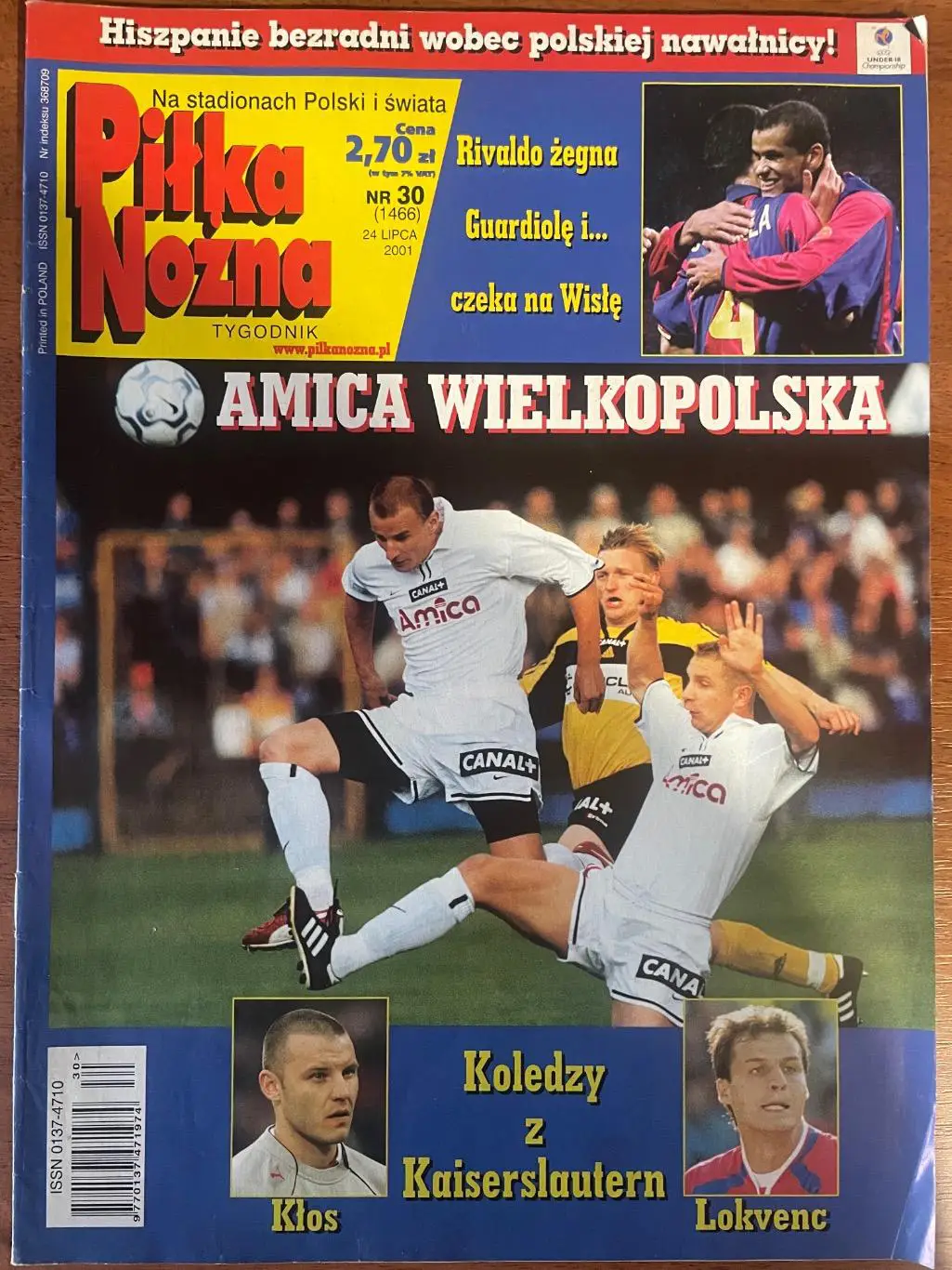 Журнал. Футбол Pilka Nozna N30/2001.Постер Селтік,Елбер .