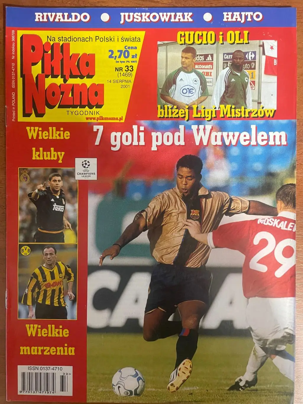 Журнал. Футбол Pilka Nozna N33/2001.Постер Англія,Хайто .