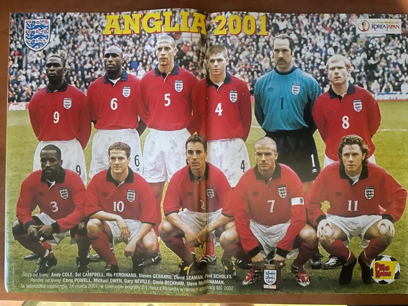 Журнал. Футбол Pilka Nozna N33/2001.Постер Англія,Хайто . 1