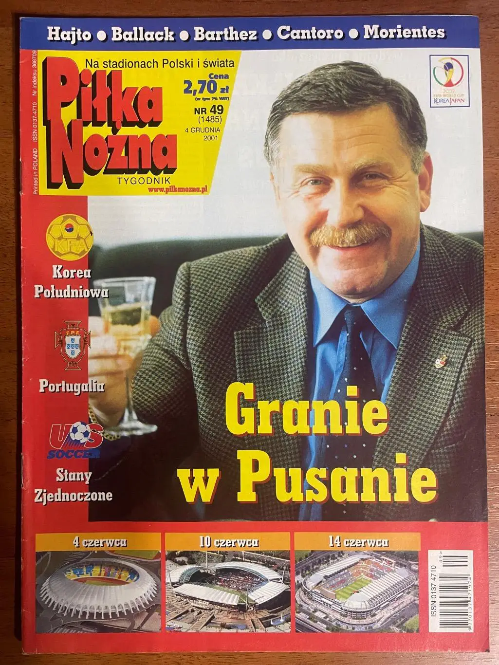 Журнал. Футбол Pilka Nozna N49/2001.Постер Польща,Хайто.