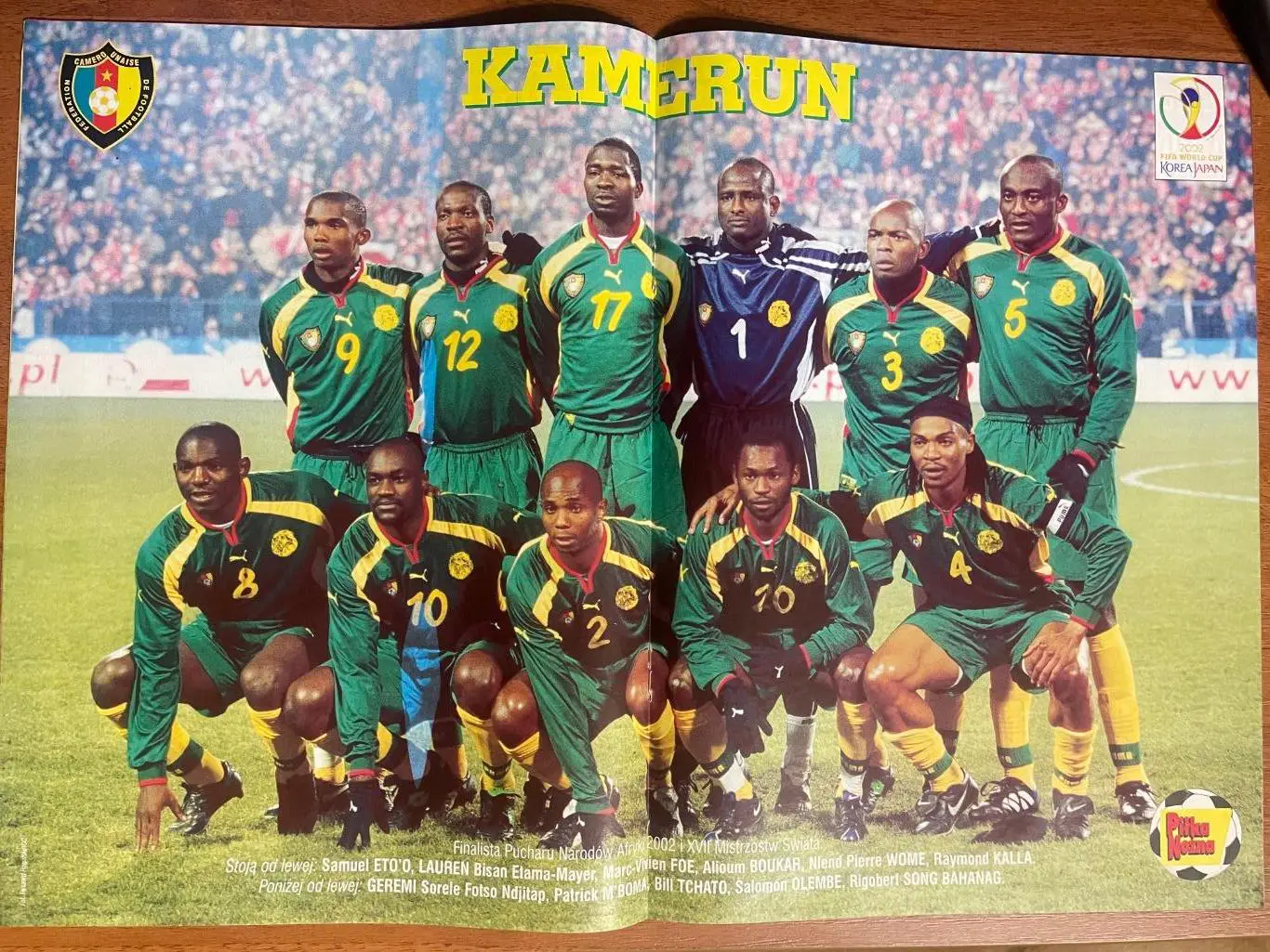 Журнал. Футбол Pilka Nozna N48/2001.Постер Камерун,Мбома. 1