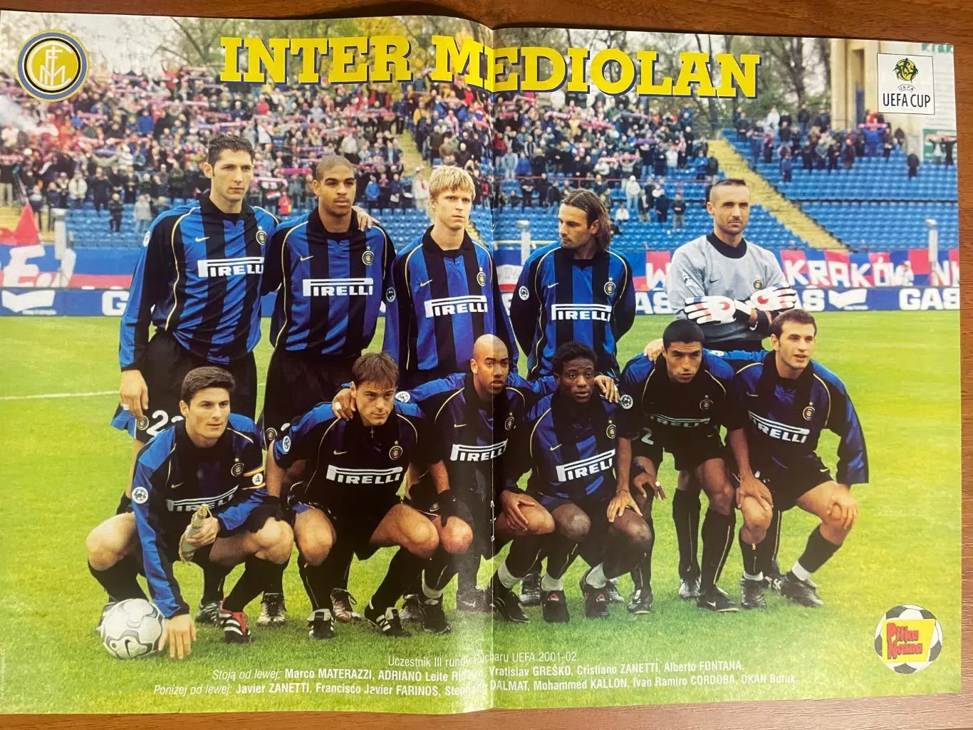 Журнал. Футбол Pilka Nozna N45/2001.Постер Дель Пьєро,Інтер. 2