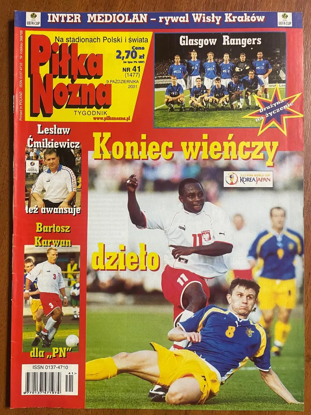 Журнал. Футбол Pilka Nozna N41/2001.Постер Рейнджерс.