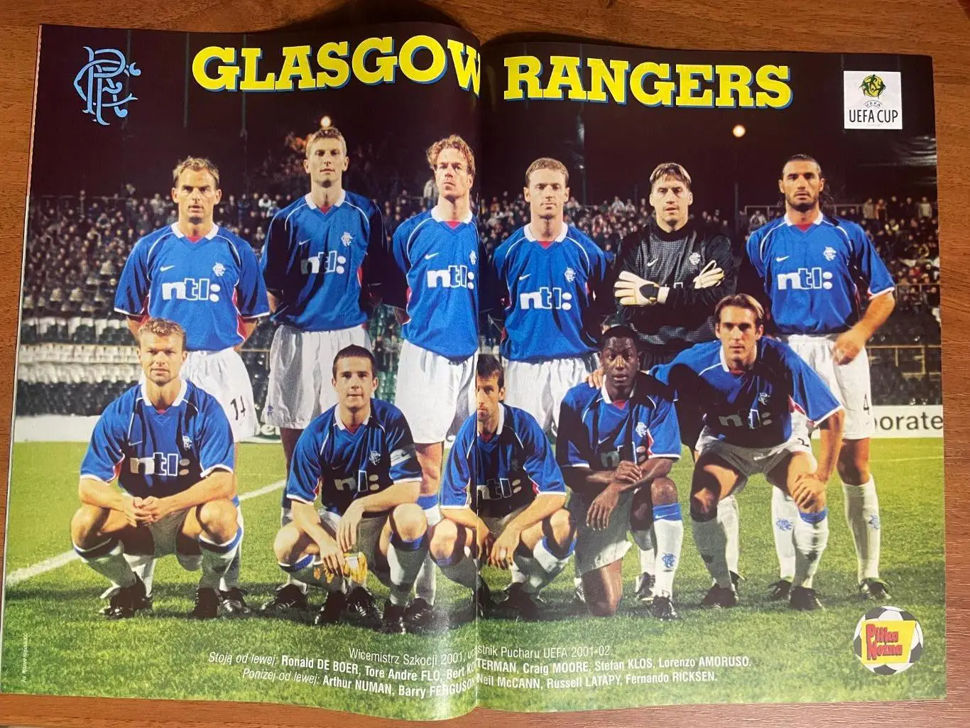 Журнал. Футбол Pilka Nozna N41/2001.Постер Рейнджерс. 1
