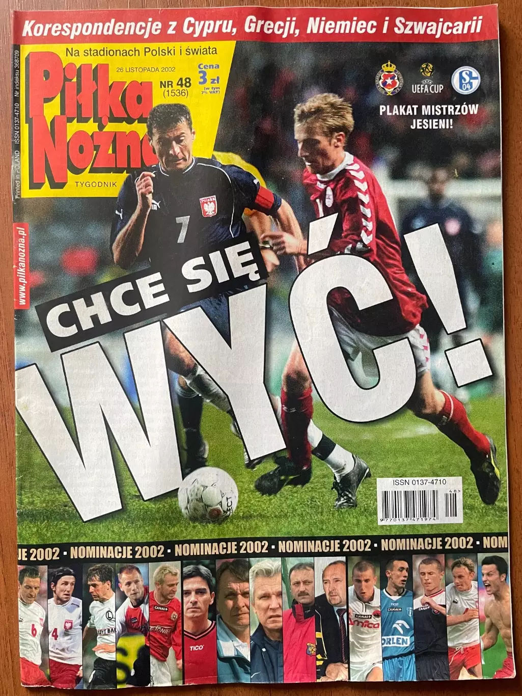 Журнал. Футбол Pilka Nozna N48/ 2002.Постер Вісла,Журав.