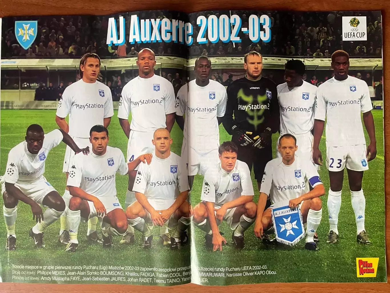 Журнал. Футбол Pilka Nozna N47/ 2002.Постер Осер,Бащинскі. 1