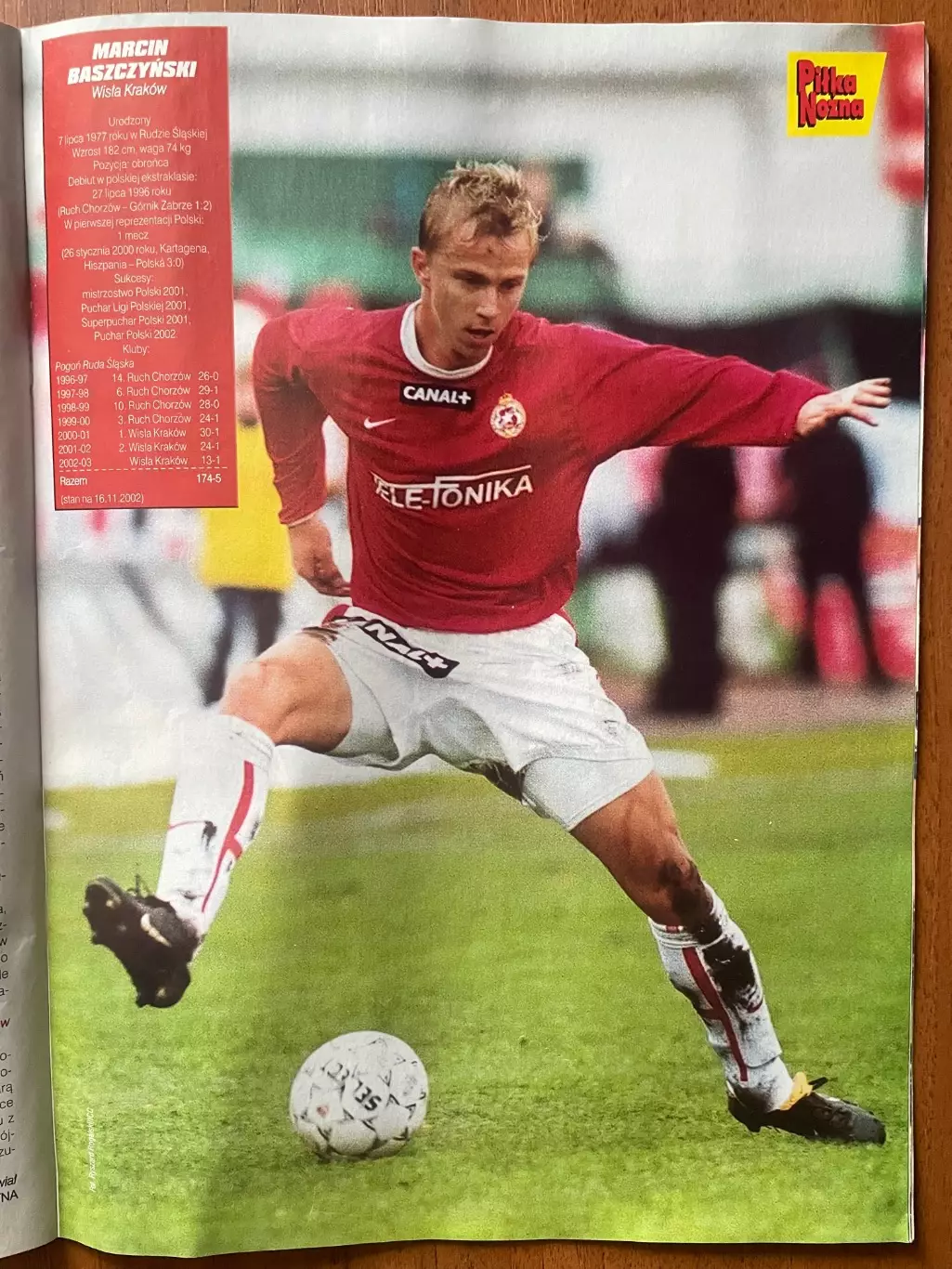 Журнал. Футбол Pilka Nozna N47/ 2002.Постер Осер,Бащинскі. 2