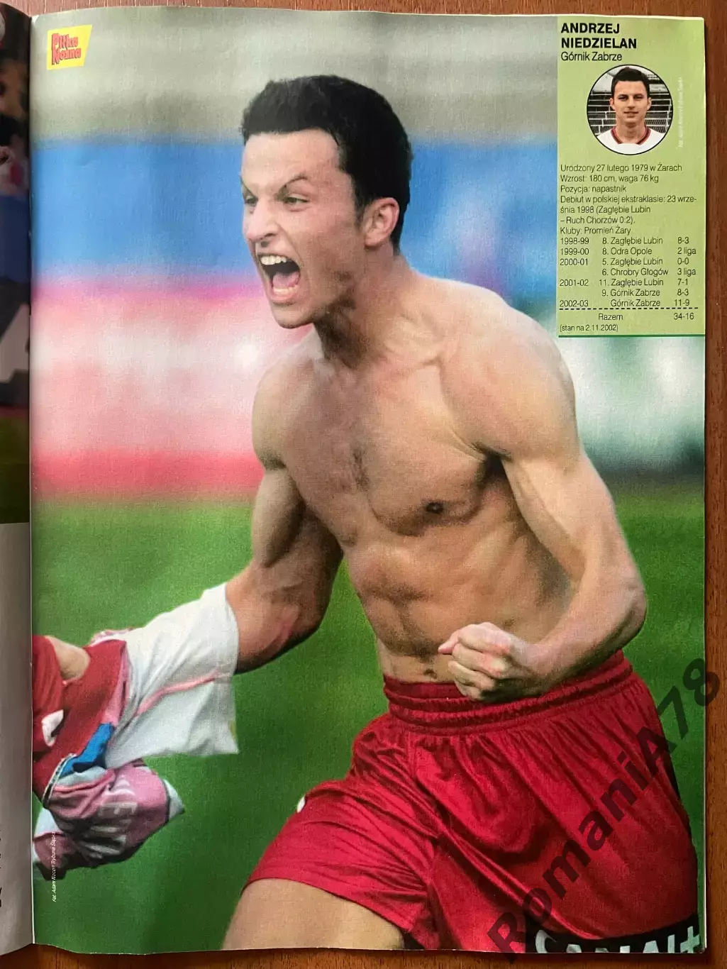 Журнал. Футбол Pilka Nozna N45/ 2002.Постер Рома,Нієдзєлан. 2