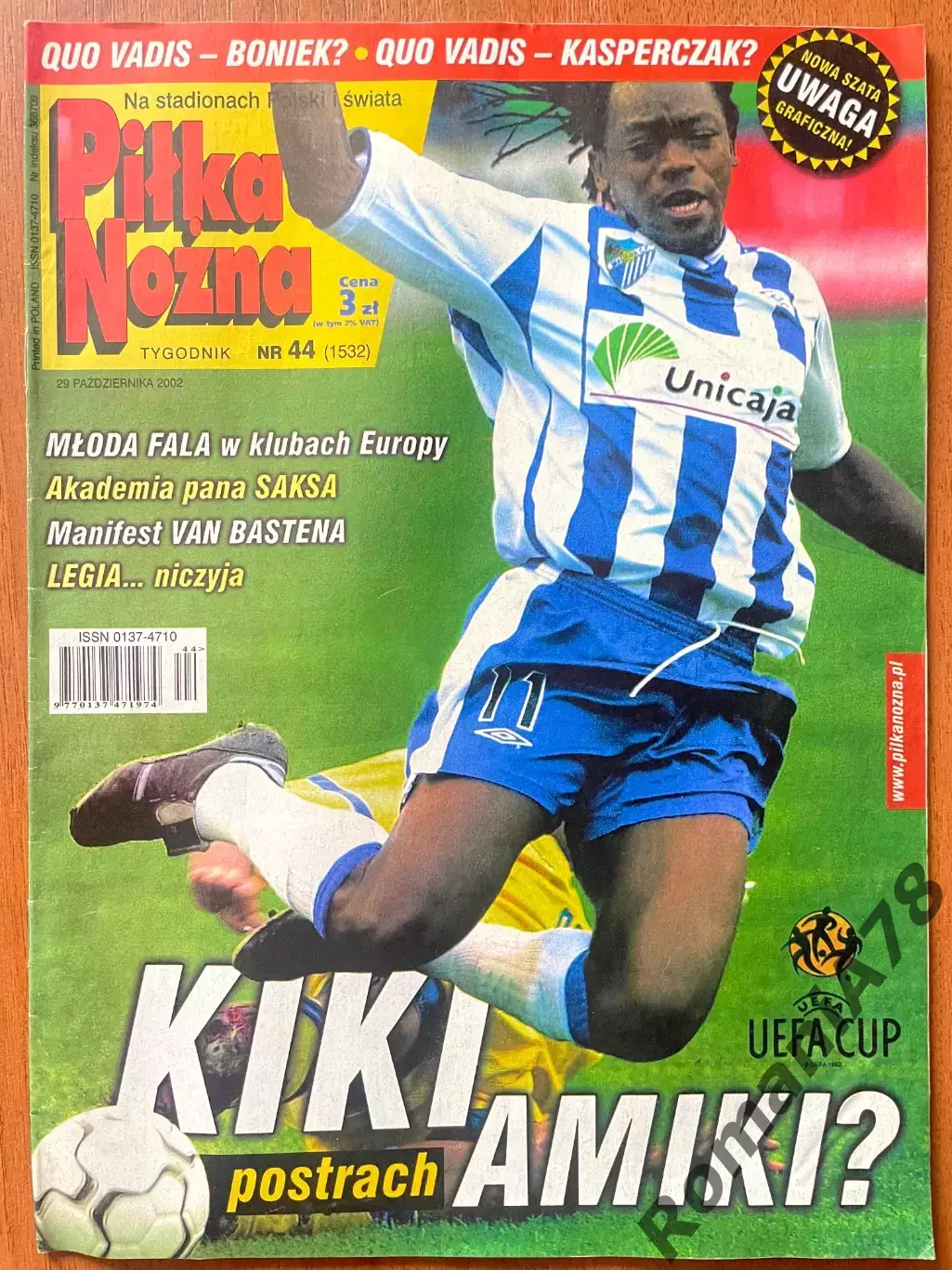 Журнал. Футбол Pilka Nozna N44/ 2002.Постер Парагвай,Давідовскі.