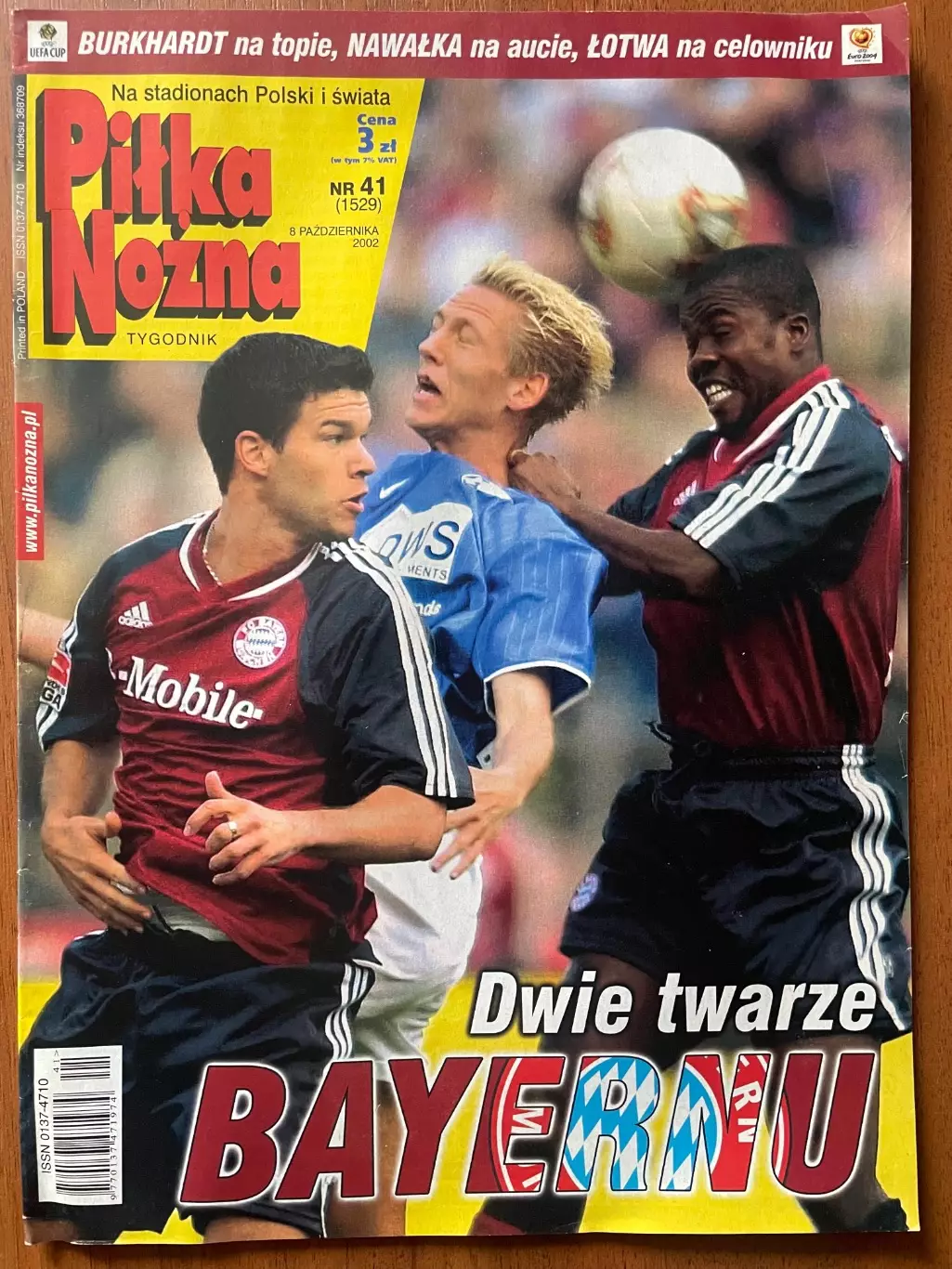 Журнал. Футбол Pilka Nozna N41/ 2002.Постер Швеція,Бурхард.