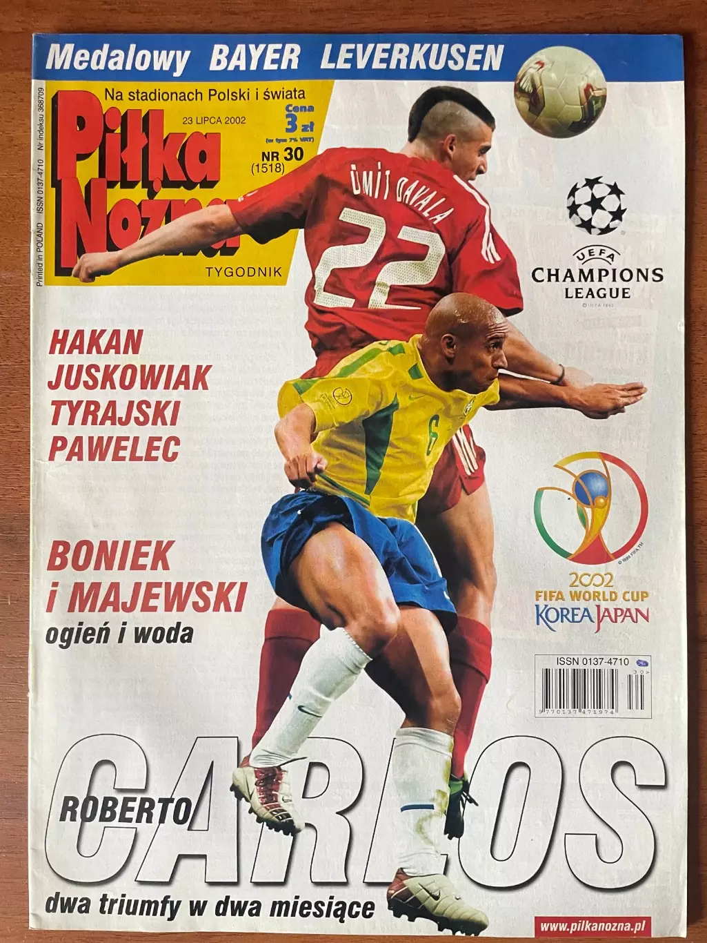 Журнал. Футбол Pilka Nozna N30/ 2002.Постер Байер,Тирайскі.