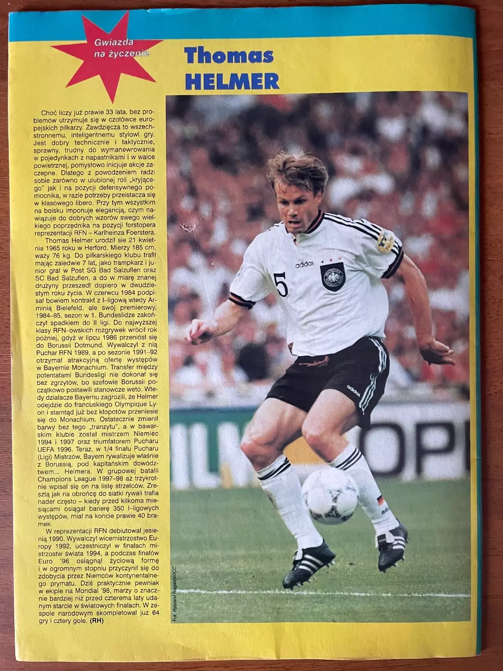 Журнал. Футбол Pilka Nozna N10/ 1998.Постер Реал,Погонь,Хелмер. 4