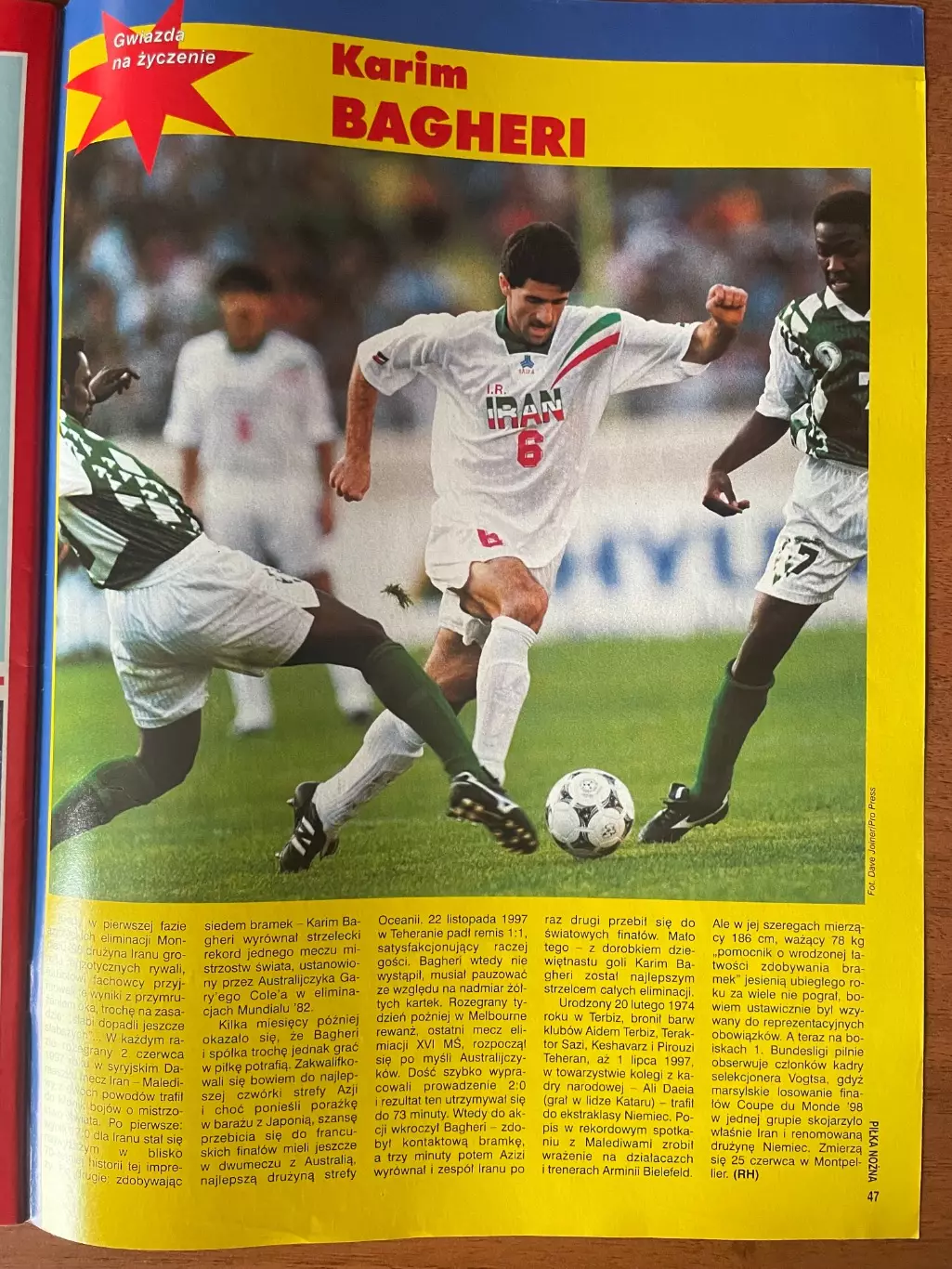 Журнал. Футбол Pilka Nozna N11/ 1998.Постер Бабангіда,Віаллі,Полонія.. 7