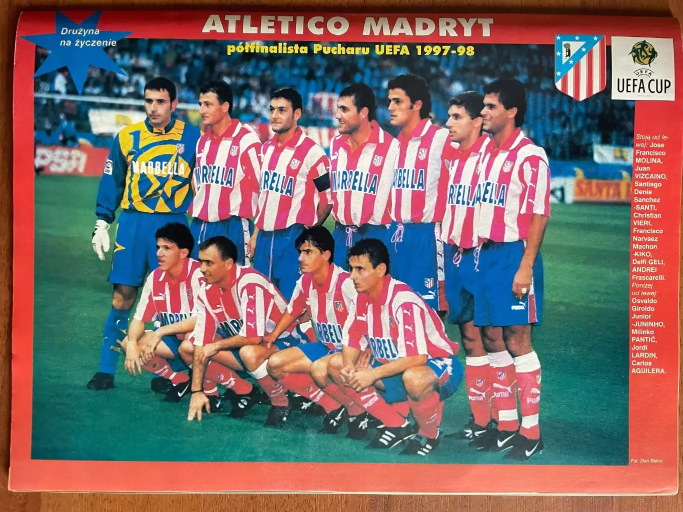 Журнал. Футбол Pilka Nozna N13/ 1998.Постер Атлетіко,Монако,Фло,Кафу. 1
