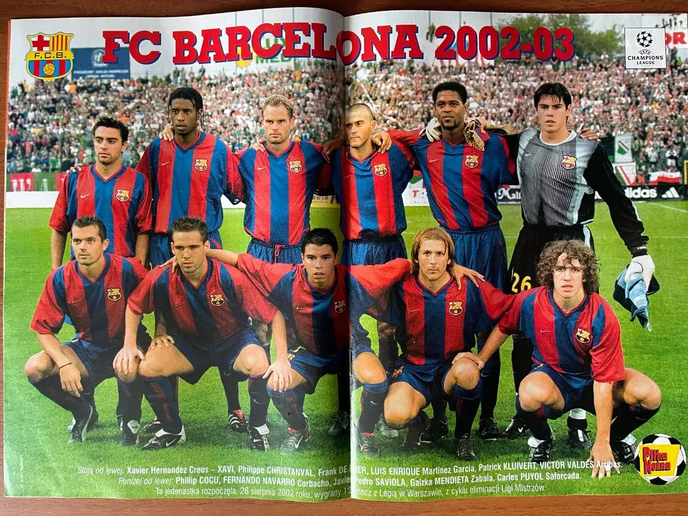 Журнал. Футбол Pilka Nozna N37/ 2002.Постер Барселона,Пятек. 1