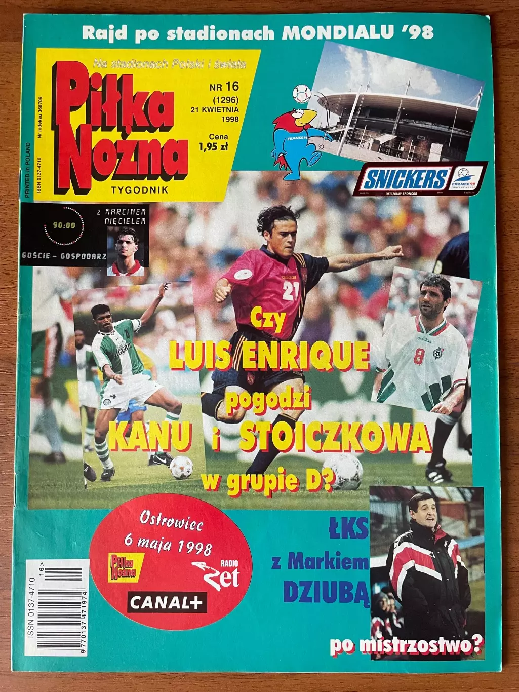 Журнал. Футбол Pilka Nozna N16/ 1998.Постер Аякс,Хорватія,Рауль,Окоча.